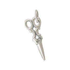 Sterling Silver Scissors Charm - Hobby Charms 18x7mm