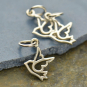 Sterling Silver Peace Dove Charm - Tiny 15x8mm