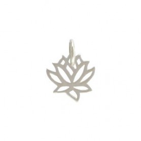 Sterling Silver Tiny Lotus Charm 12x9mm