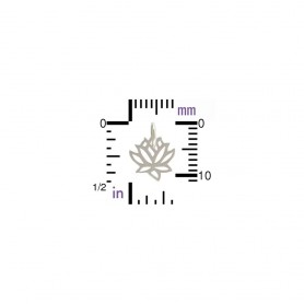 Sterling Silver Tiny Lotus Charm 12x9mm