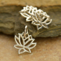 Sterling Silver Tiny Lotus Charm 12x9mm