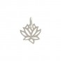 Sterling Silver Tiny Lotus Charm 12x9mm