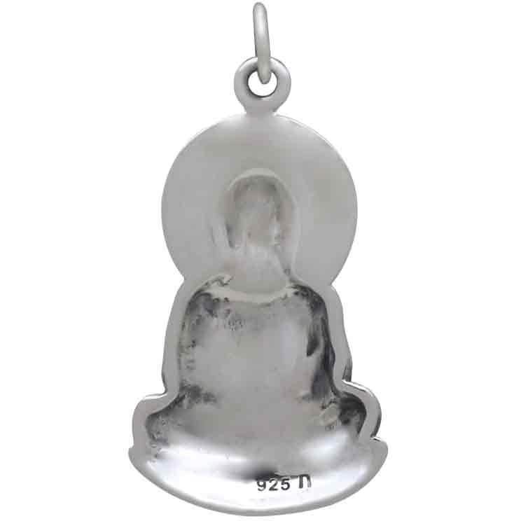 Sterling Silver Buddha Pendant 33x15mm