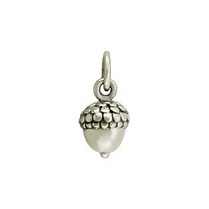 Sterling Silver Acorn Charm - Small 12x6mm