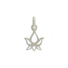 Sterling Silver Lotus Bud Charm 14x8mm