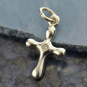 Sterling Silver Cross Charm with Genuine Diamond 19x10mm