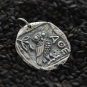 Sterling Silver Ancient Coin Charm - Athena's Owl 24x19mm