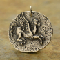 Sterling Silver Ancient Coin Charm - Pegasus 24x22mm