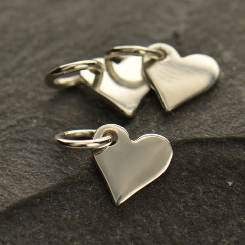 Sterling Silver Small Heart Charm 10x7mm