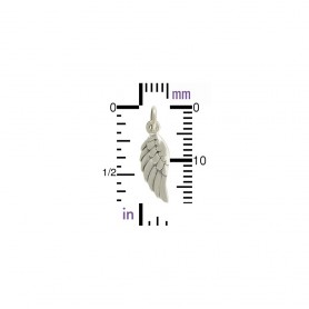 Sterling Silver Angel Wing Charm Left Side 20x6mm