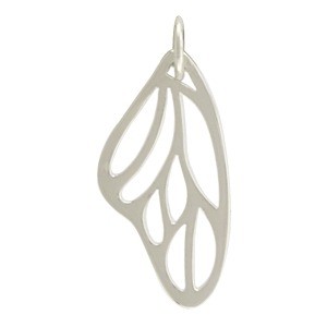 Sterling Silver Butterfly Wing Charm - Small 23x11mm