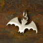 Sterling Silver Flat Bat Charm 13x17mm