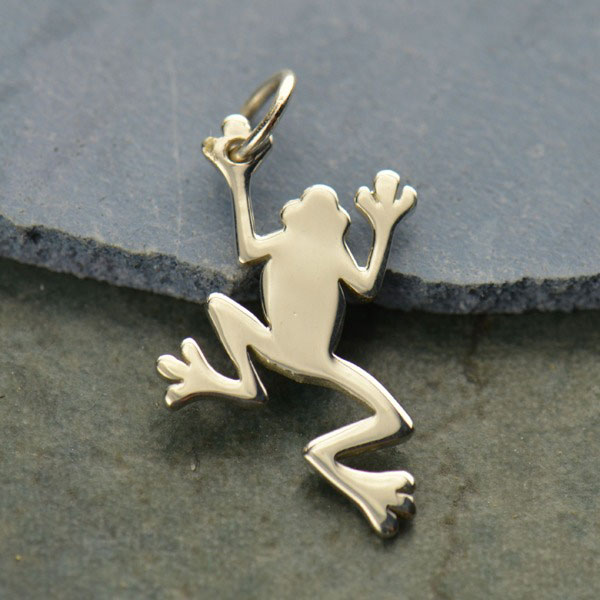 Frog Jewelry Sterling Silver Frog Charm Handmade Frog Jewelry FG10-XC 