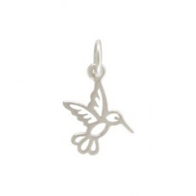 Sterling Silver Tiny Hummingbird Charm 16x10mm