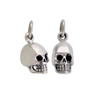 Sterling Silver Small Skull Charm 15x6mm