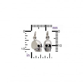 Sterling Silver Small Skull Charm 15x6mm
