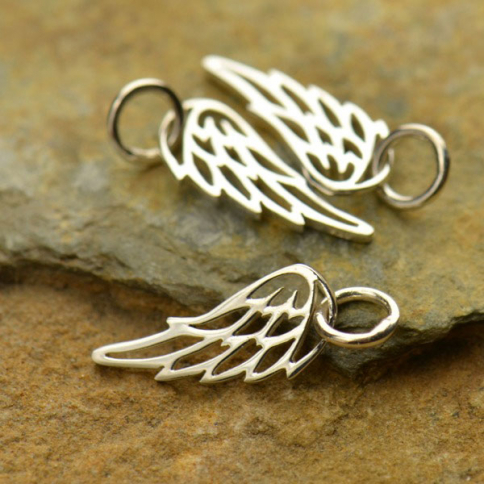Sterling Silver Tiny Wing Charm 18x6mm