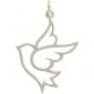 Sterling Silver Peace Dove Charm 28x18mm