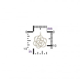 Sterling Silver Art Deco Rose Charm - Tiny 14x11mm