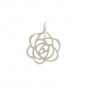 Sterling Silver Art Deco Rose Charm - Tiny 14x11mm