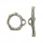 Sterling Silver Toggle Clasp with Branch Texture 17x11mm