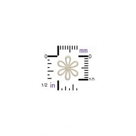 Sterling Silver Stud Earrings - Daisy 10x10mm next to ruler