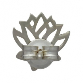 Sterling Silver Stud Earrings - Openwork Lotus 9x9mm