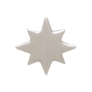 Sterling Silver Stud Earrings - North Star 7x5mm