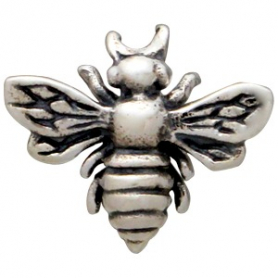 Sterling Silver Bee Stud Earrings 9x11mm