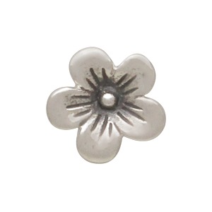 Sterling Silver Stud Earrings - Cherry Blossom 6x6mm