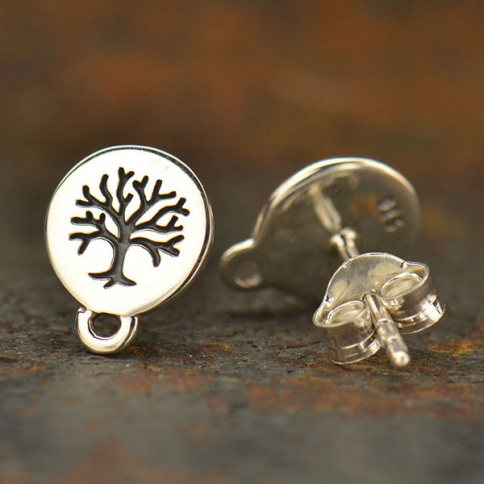 Silver Stud Earring - Tree of Life with LoopDISCONTINUED