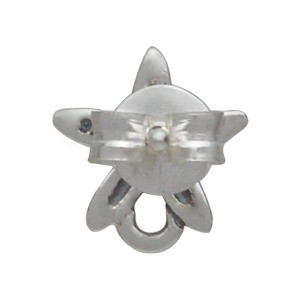 Silver Stud Earring Jewelry Part - Starfish with Loop 8x8mm