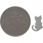 Sterling Silver Tiny Cat Stud Earrings 9x6mm