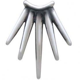 Sterling Silver Five Spike Post Earrings 12x10mm