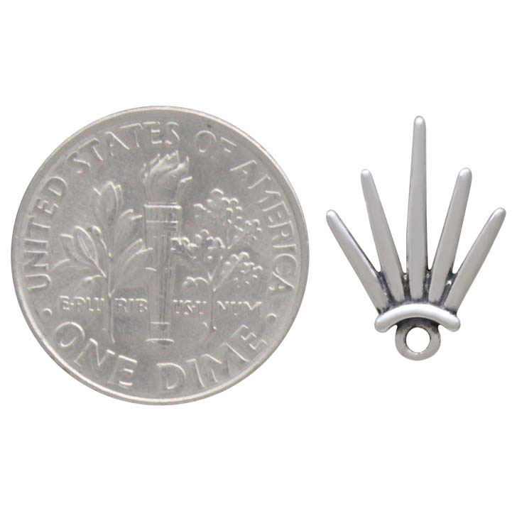 Sterling Silver Five Spike Post Earring with Loop 14x10mm