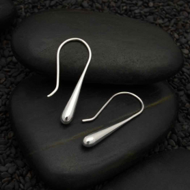 Sterling Silver Teardrop Earrings 27x3mm