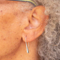 Sterling Silver Teardrop Earrings 27x3mm