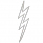 Silver Large Openwork Lightning Bolt Post Earrings 40x10mm