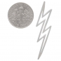 Silver Large Openwork Lightning Bolt Post Earrings 40x10mm