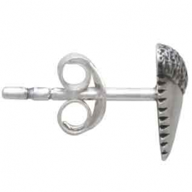 Sterling Silver Shark Tooth Post Earrings 9x8mm