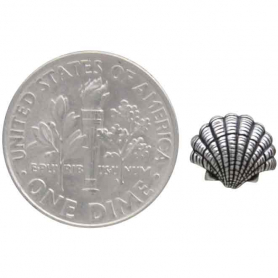 Sterling Silver Scallop Shell Post Earrings 8x9mm