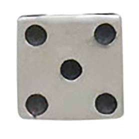 Sterling Silver Tiny Dice Stud Earrings Front View