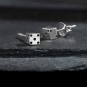 Sterling Silver Dice Post Earrings