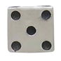 Sterling Silver Tiny Dice Stud Earrings Front View