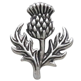 Sterling Silver Dimensional Thistle Post Earrings front view
