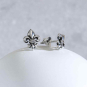 Sterling Silver Fleur De Lys Post Earrings 11x8mm