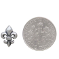 Sterling Silver Fleur De Lys Post Earrings with Dime