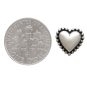 Silver Puffy Heart Post Earrings w Granulated Trim with Dime