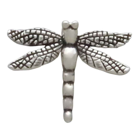 Sterling Silver Detailed Dragonfly Post Earrings Front View