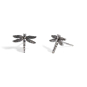 Sterling Silver Detailed Dragonfly Post Earrings 10x12mm